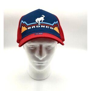 Ford Bronco Hat Cap Red Blue Trucker Style Automotive Racing Adult